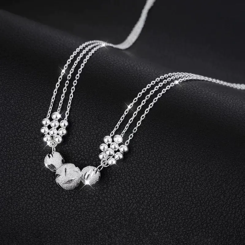 Layered Flower Charm Necklace