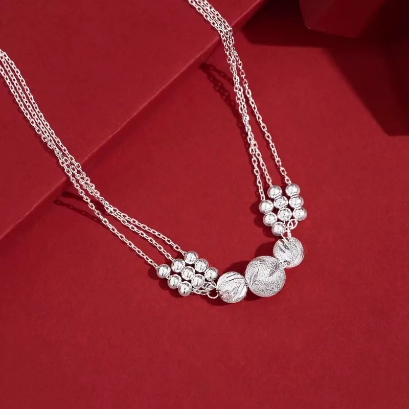 Layered Flower Charm Necklace