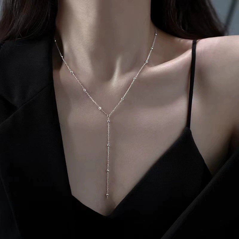 Bead Tassel Necklace Minimalist