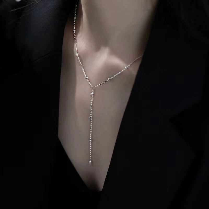 Bead Tassel Necklace Minimalist