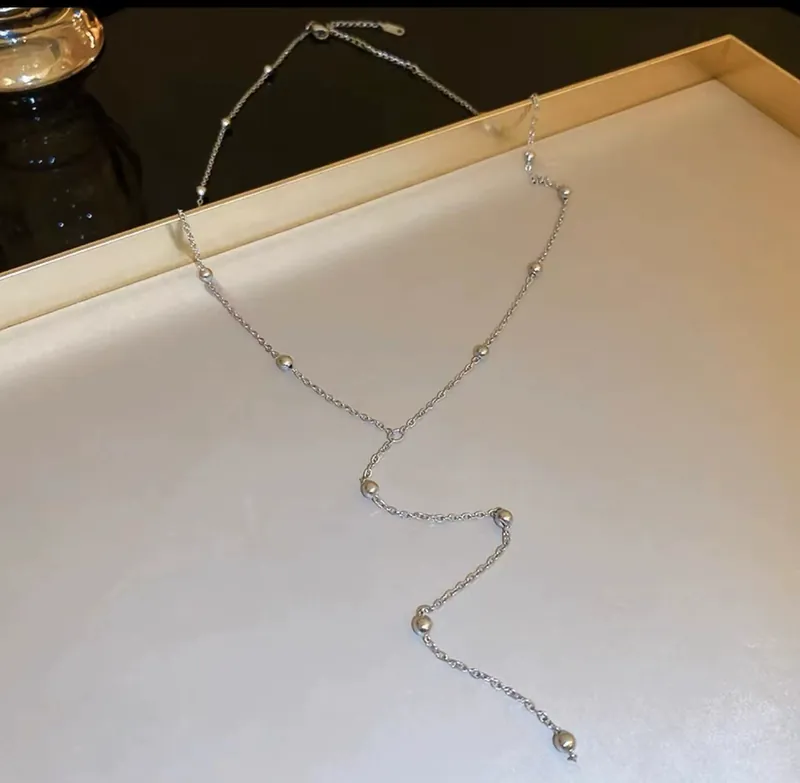 Bead Tassel Necklace Minimalist