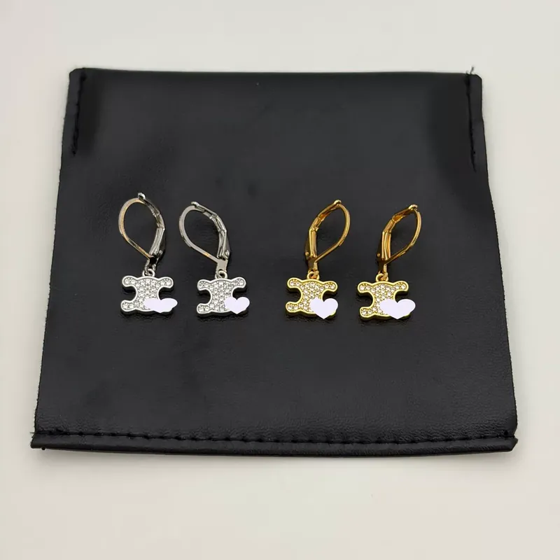 Zircon Cutout Earrings Gold