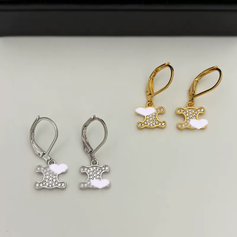 Zircon Cutout Earrings Gold