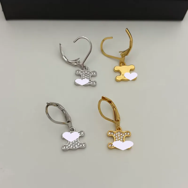 Zircon Cutout Earrings Gold