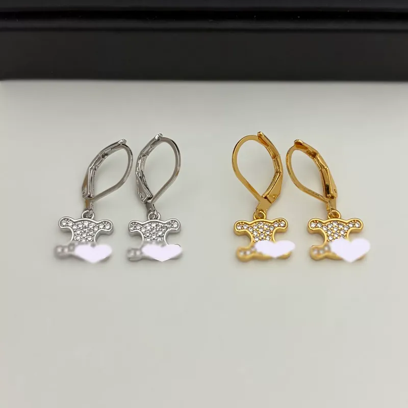 Zircon Cutout Earrings Gold