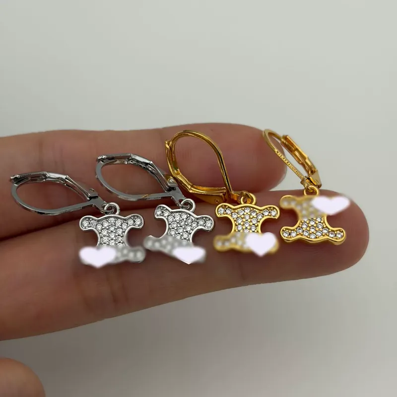 Zircon Cutout Earrings Gold