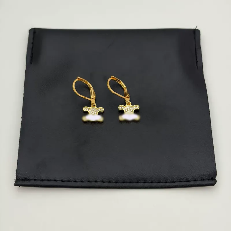 Zircon Cutout Earrings Gold