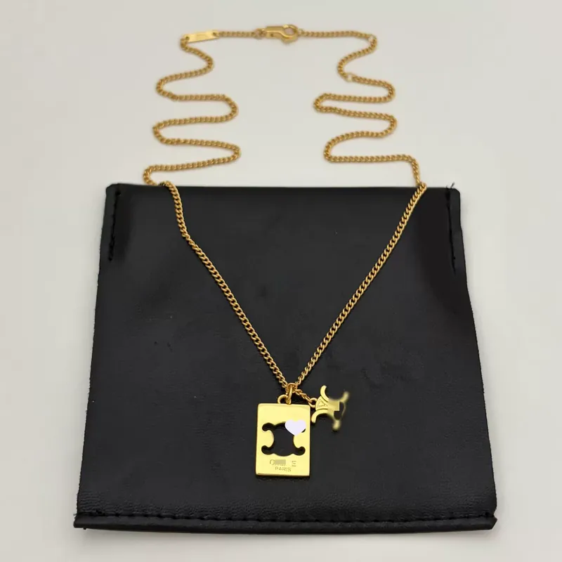 Titanium Steel Cutout Pendant Necklace