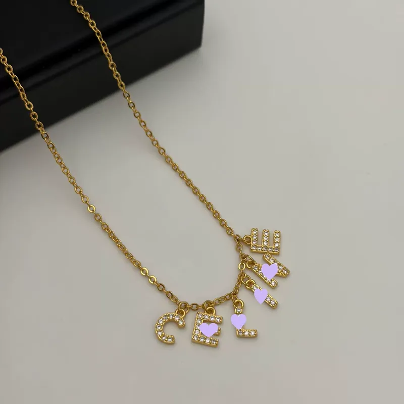 Zircon Layered Letter Necklace