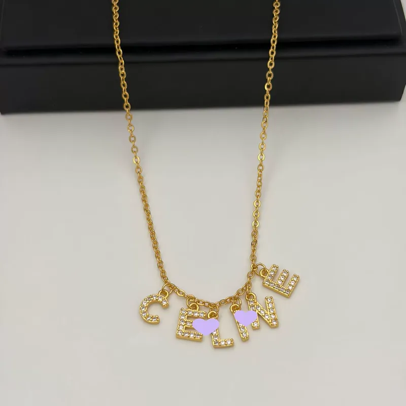 Zircon Layered Letter Necklace