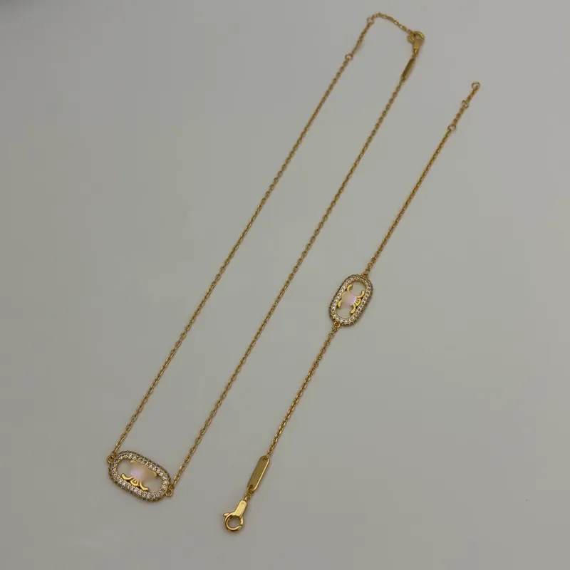 Zirkon Kette Halskette mit Nieten