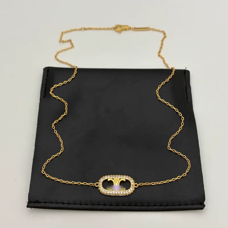 Zirkon Kette Halskette mit Nieten