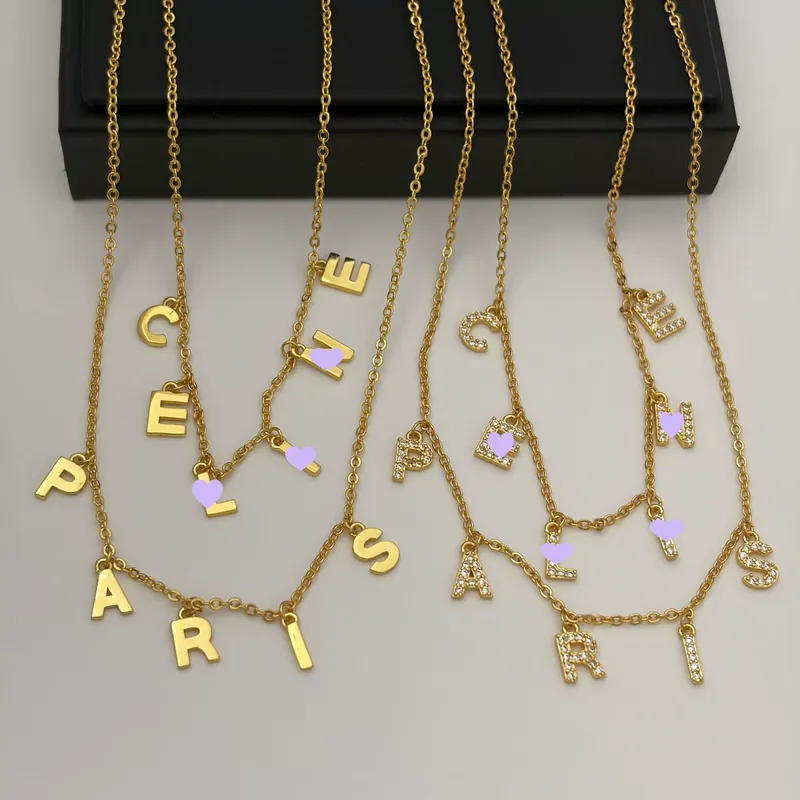 Zircon Layered Logo Necklace