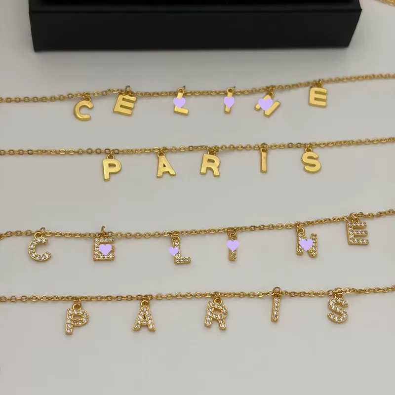 Zircon Layered Logo Necklace