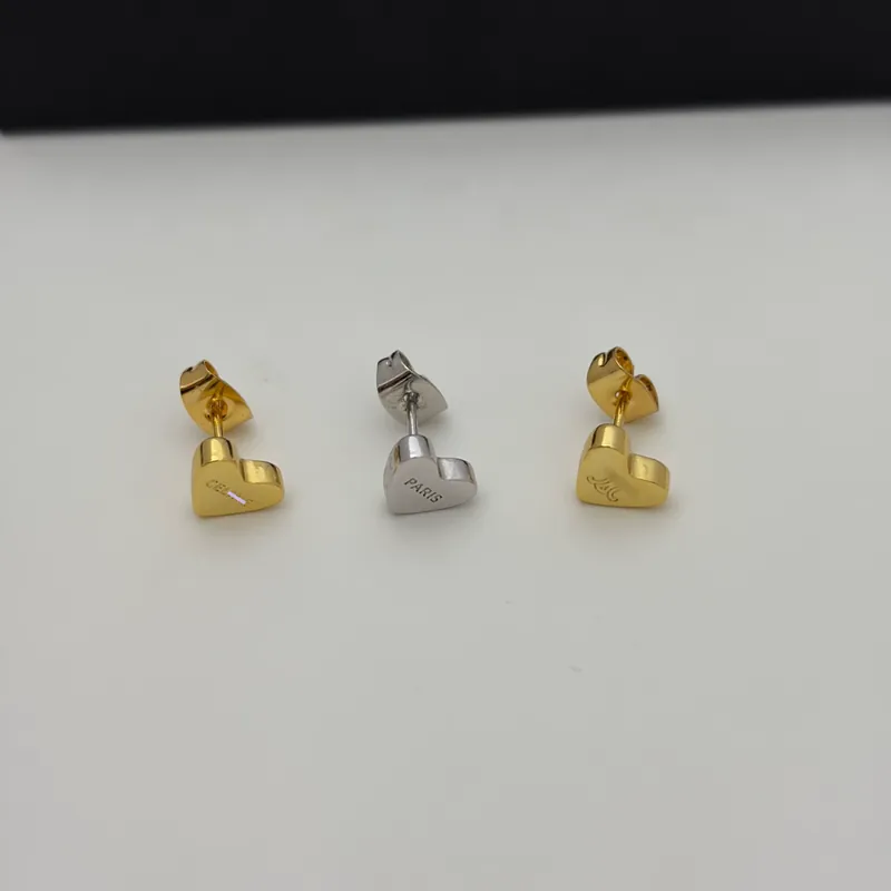 Titanium Steel Heart Stud Earrings Set