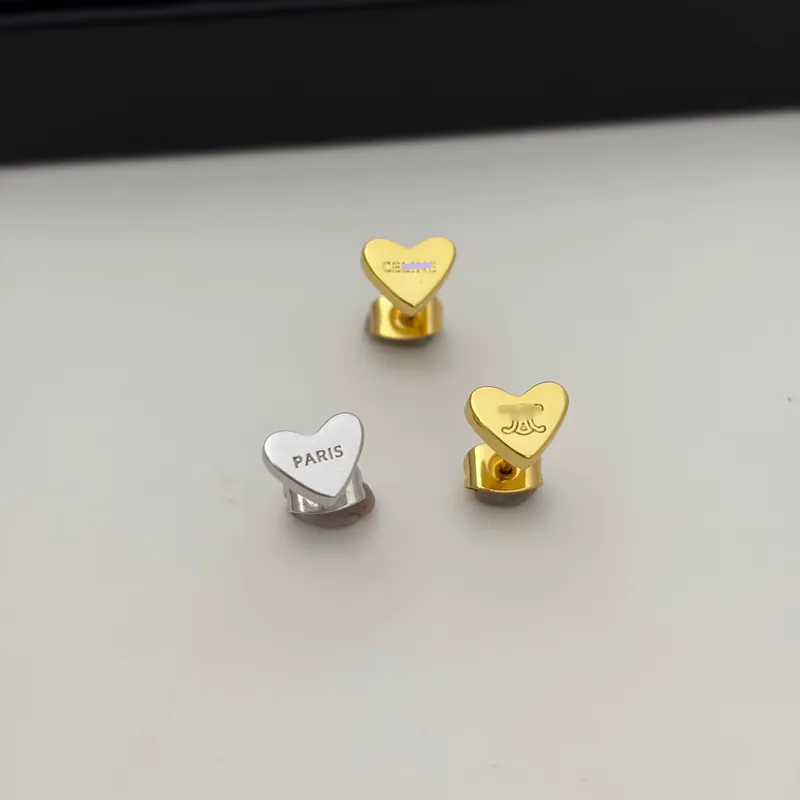 Titanium Steel Heart Stud Earrings Set