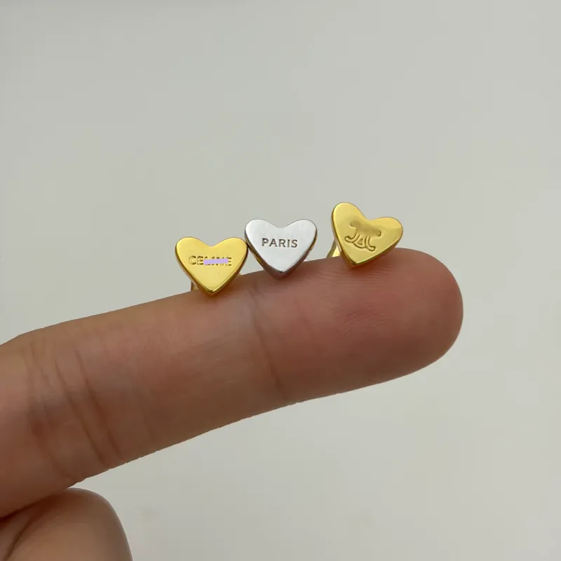 Titanium Steel Heart Stud Earrings Set