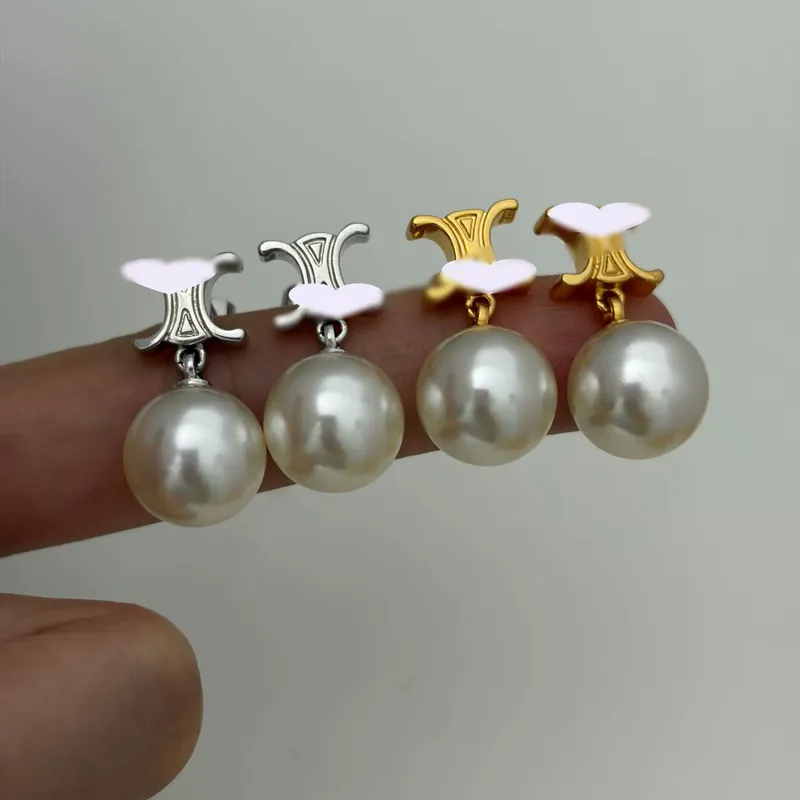 Zircon Pearl Arc de Triomphe Stud Earrings Elegant Ear Jewelry