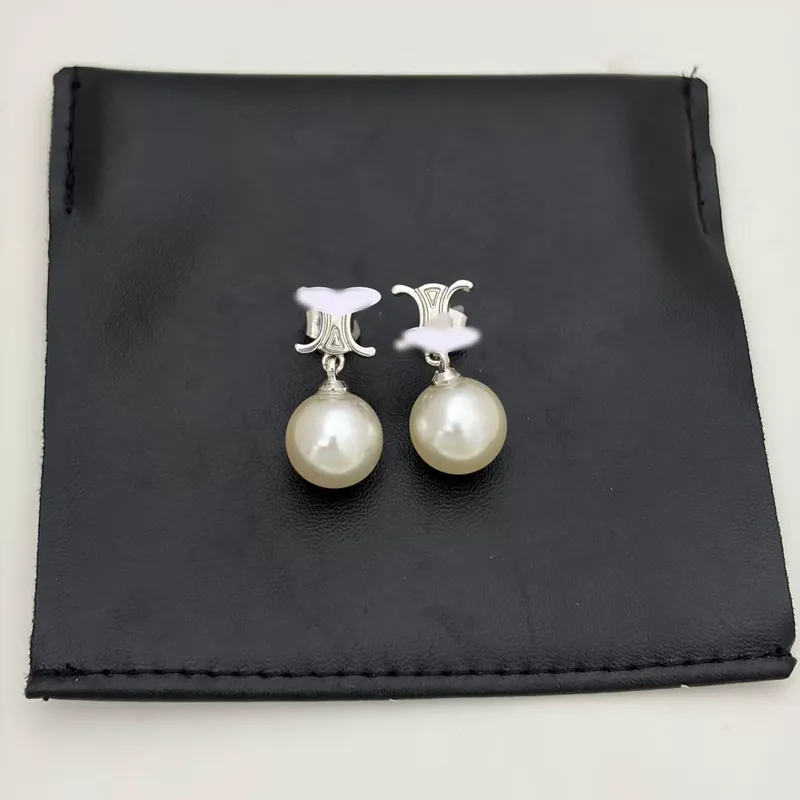 Zircon Pearl Arc de Triomphe Stud Earrings Elegant Ear Jewelry