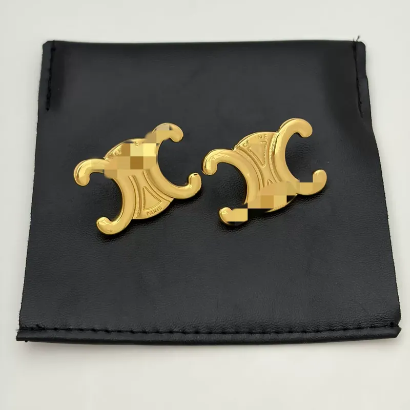 Zircon Arc de Triomphe Logo Stud Earrings Vintage French Style