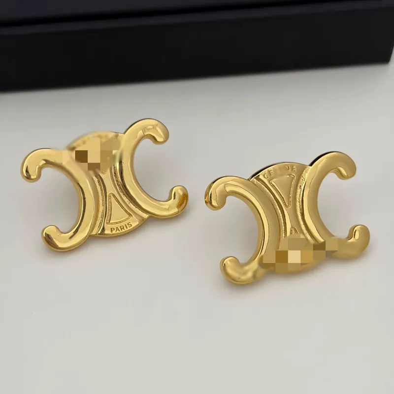 Zircon Arc de Triomphe Logo Stud Earrings Vintage French Style