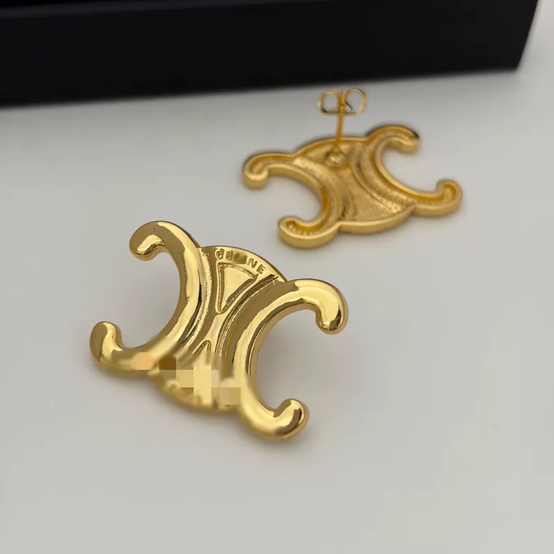 Zircon Arc de Triomphe Logo Stud Earrings Vintage French Style