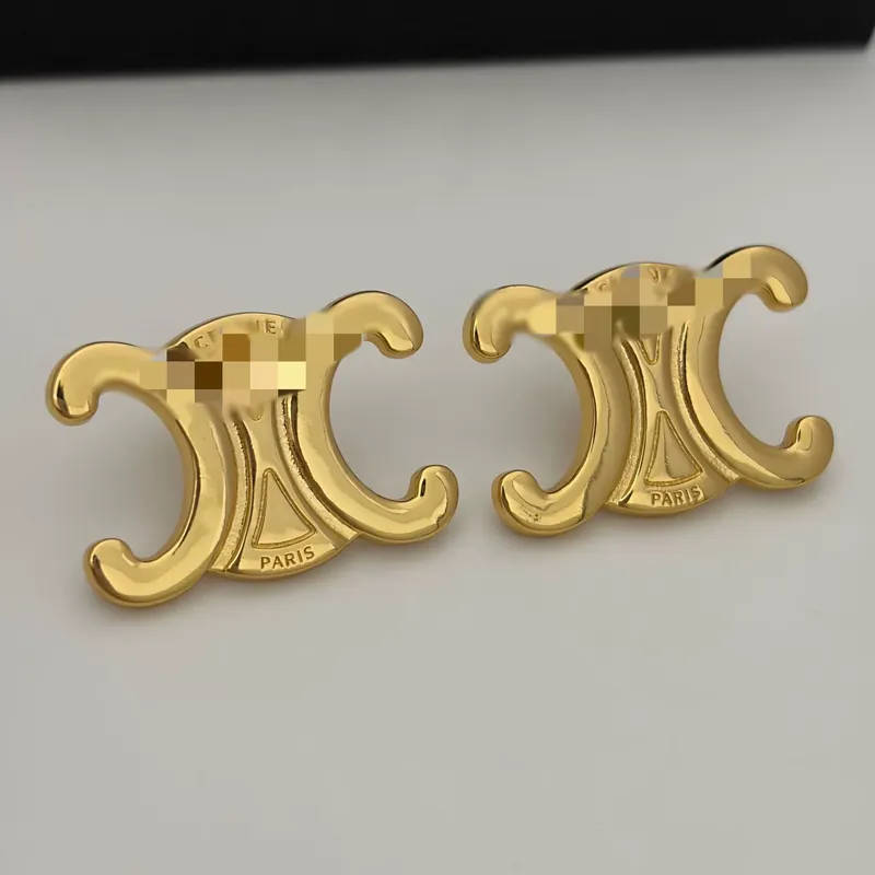 Zircon Arc de Triomphe Logo Stud Earrings Vintage French Style