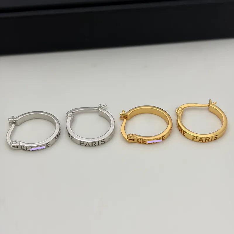 Titanium Steel Arc de Triomphe Circle Earrings Minimalist Light Luxury