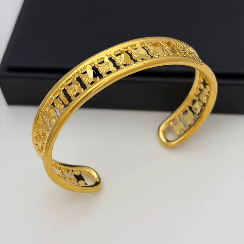 Titanium Steel Arc de Triomphe Hollow Open Bangle Minimalist