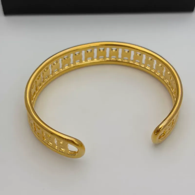 Titanium Steel Arc de Triomphe Hollow Open Bangle Minimalist