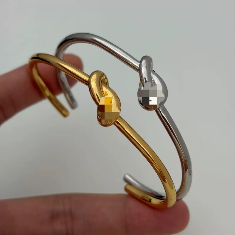 Brass Gold Plated Knot Cuff Bangle Adjustable
