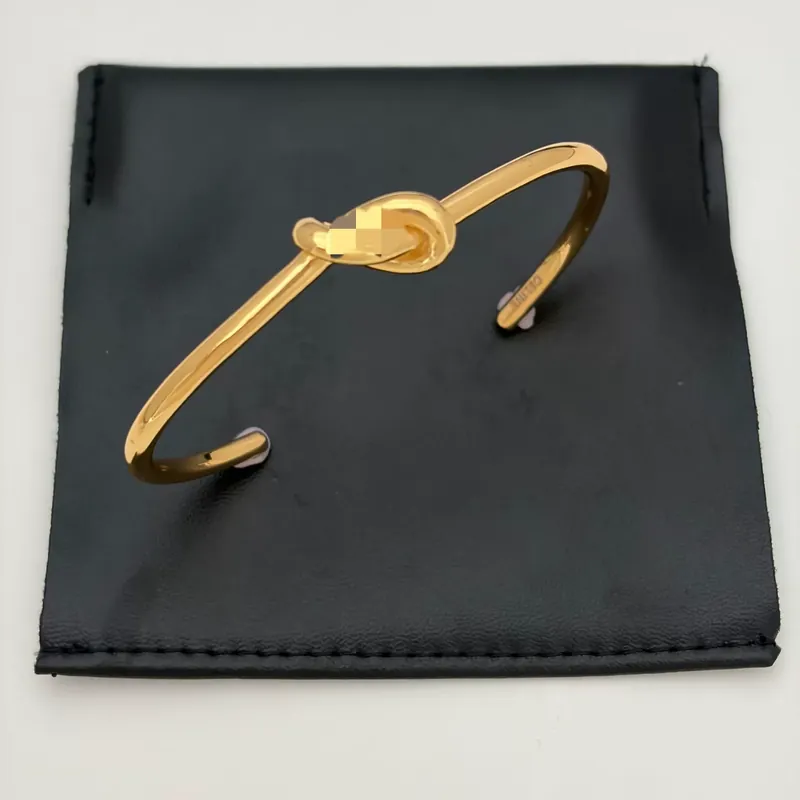 Brass Gold Plated Knot Cuff Bangle Adjustable