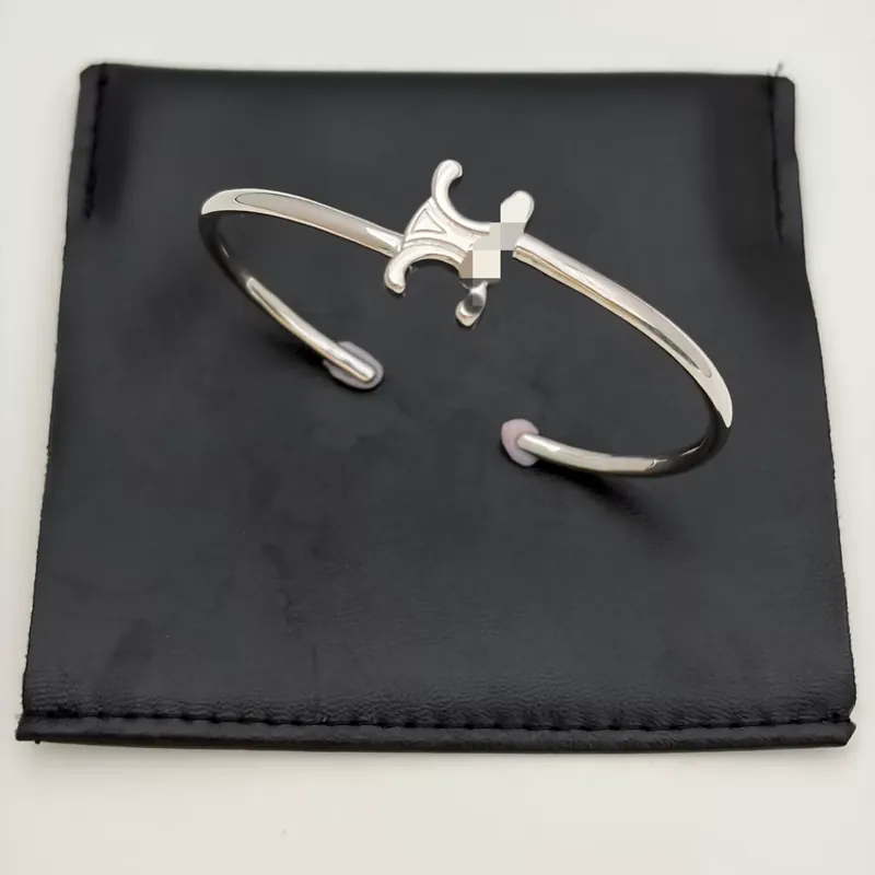 Titanium Steel Arc de Triomphe Asymmetric Open Bangle Minimalist
