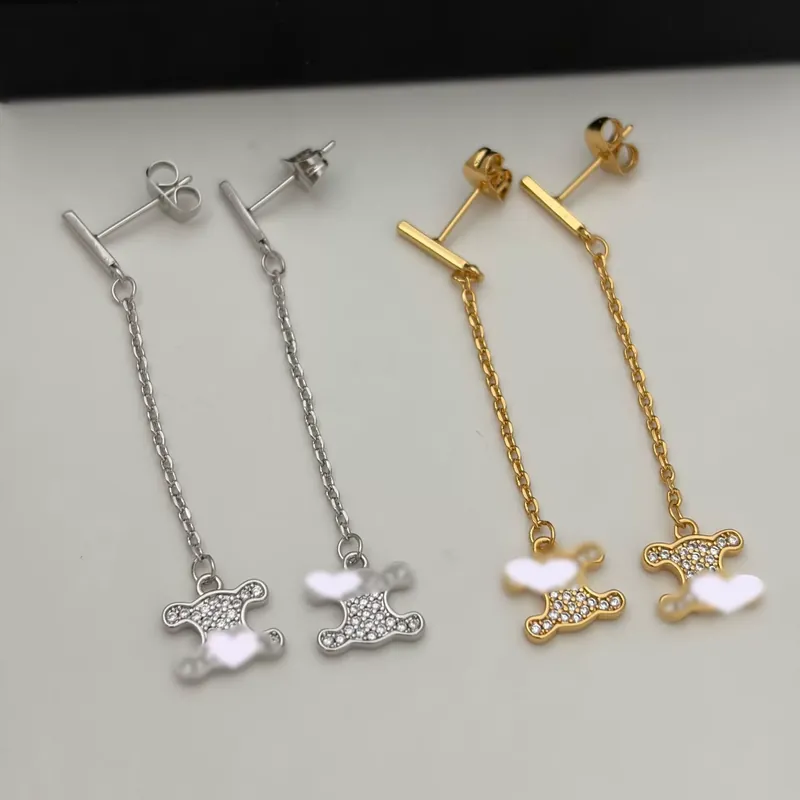 Zircon Tassel Long Earrings Light Luxury Drop Earrings