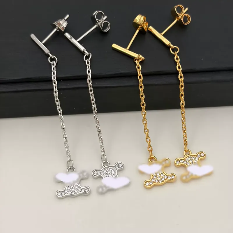 Zircon Tassel Long Earrings Light Luxury Drop Earrings