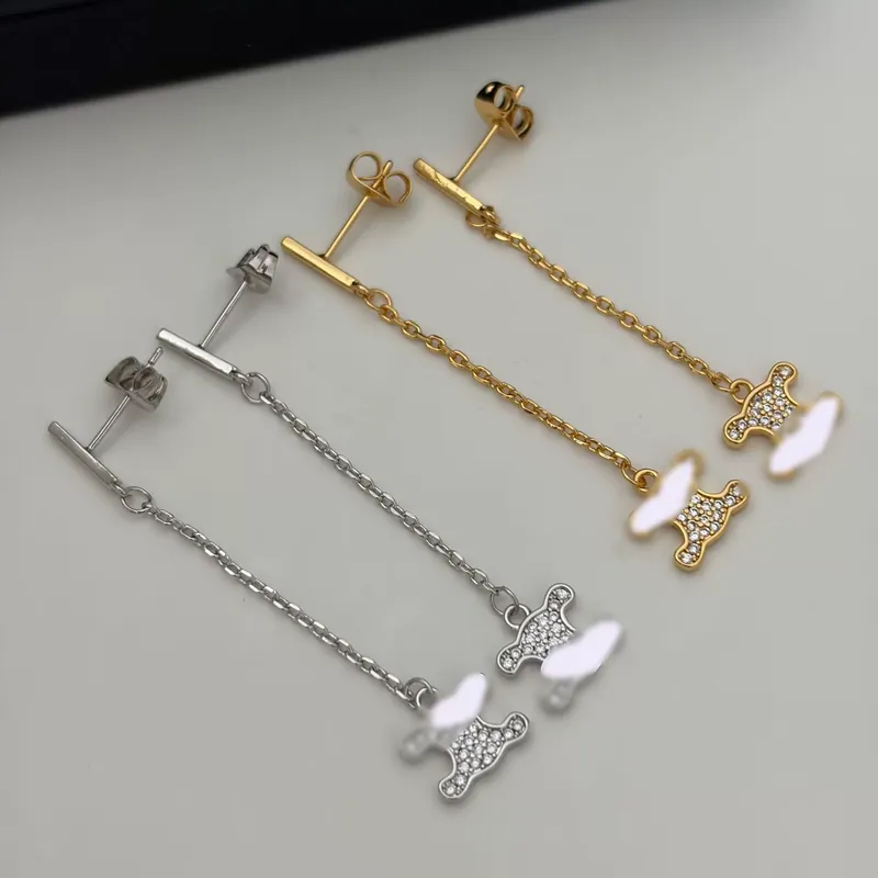 Zircon Tassel Long Earrings Light Luxury Drop Earrings
