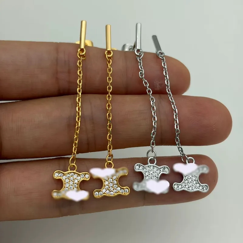 Zircon Tassel Long Earrings Light Luxury Drop Earrings