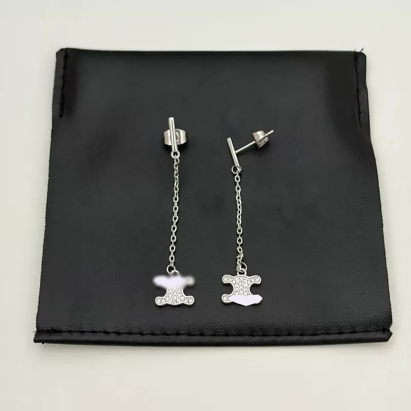 Zircon Tassel Long Earrings Light Luxury Drop Earrings
