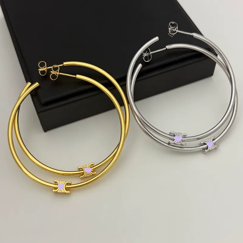 Pendientes de aro grandes de acero de titanio Arco de Triunfo minimalistas