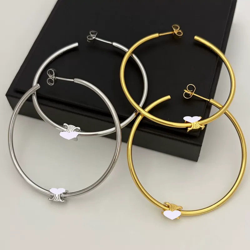Pendientes de aro grandes de acero de titanio Arco de Triunfo minimalistas