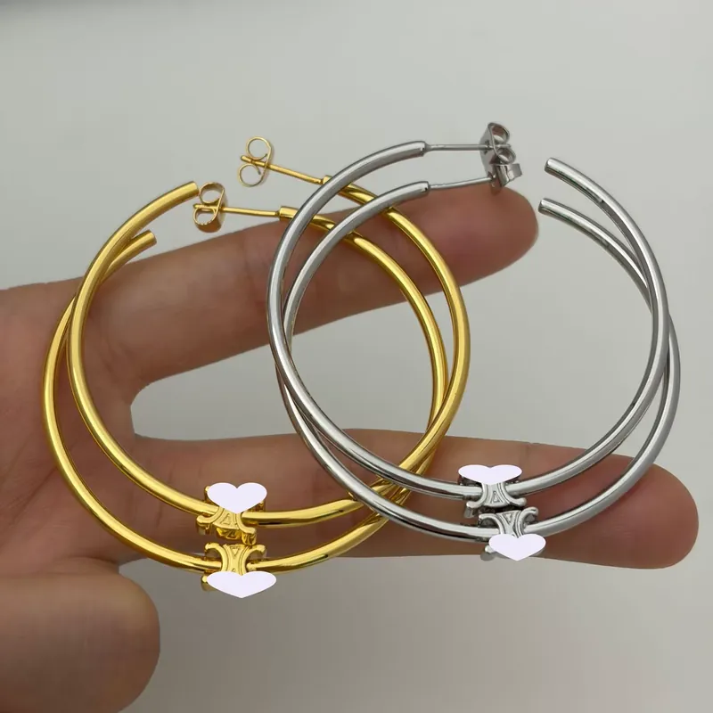 Pendientes de aro grandes de acero de titanio Arco de Triunfo minimalistas