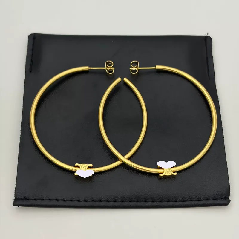 Pendientes de aro grandes de acero de titanio Arco de Triunfo minimalistas