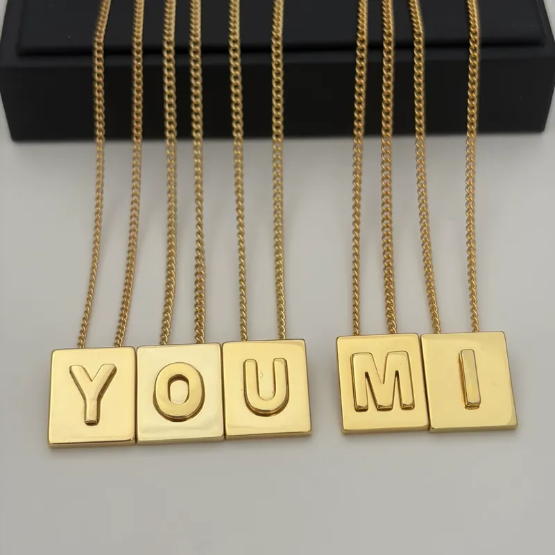 Gold Arc de Triomphe Cube Letter Necklace Choker
