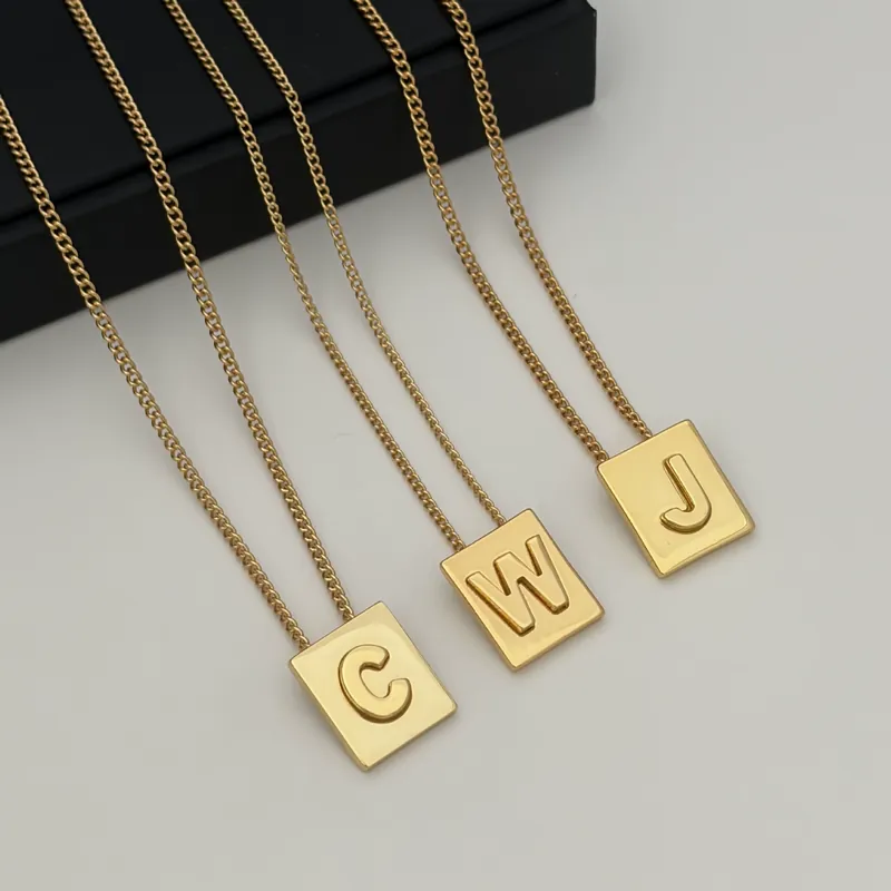 Gold Arc de Triomphe Cube Letter Necklace Choker