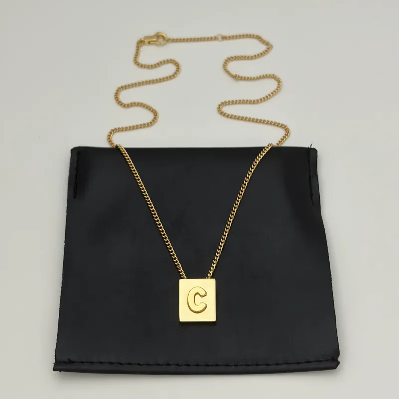 Gold Arc de Triomphe Cube Letter Necklace Choker