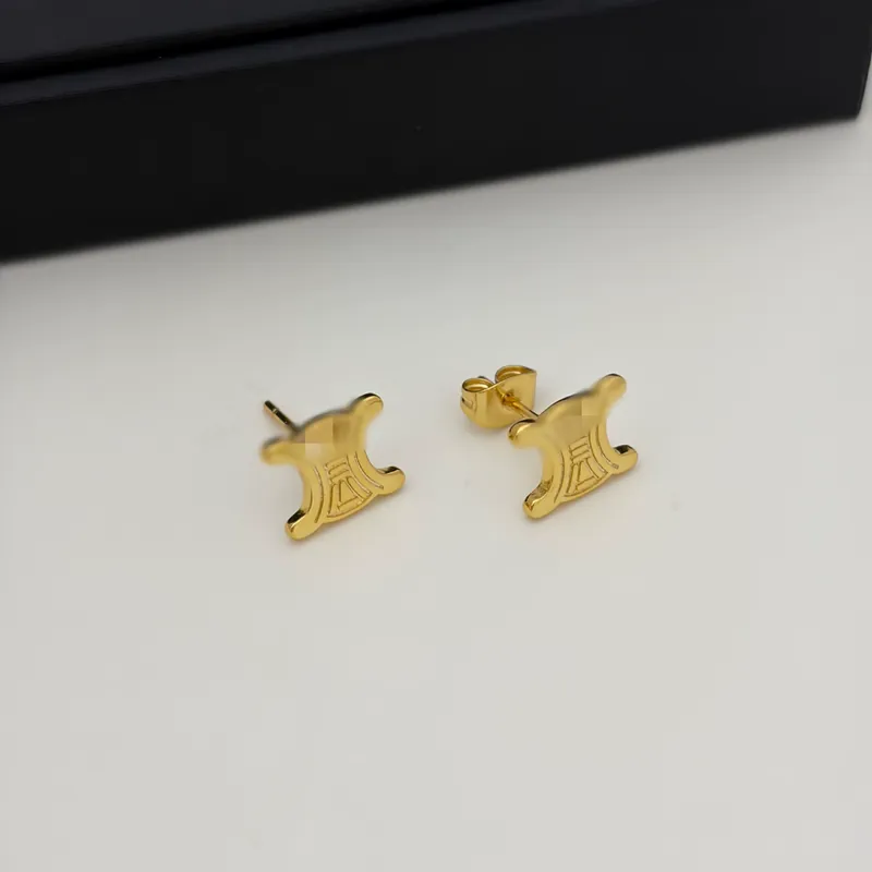 Titanium Steel Arc de Triomphe Stud Earrings Vintage Minimalist
