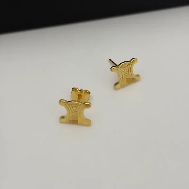 Titanium Steel Arc de Triomphe Stud Earrings Vintage Minimalist