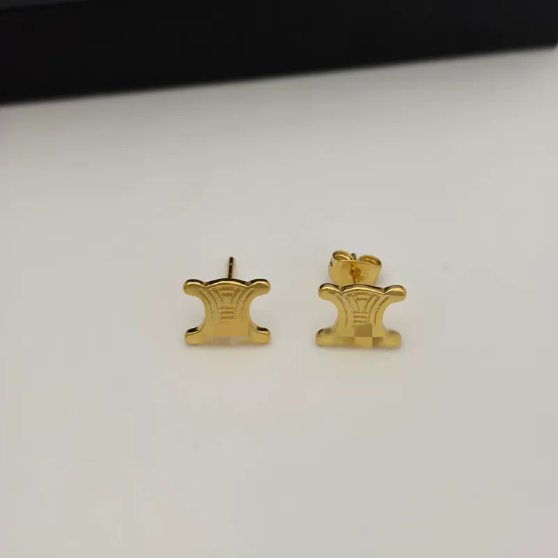 Titanium Steel Arc de Triomphe Stud Earrings Vintage Minimalist