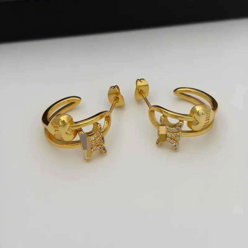 Gold Heart Arc de Triomphe Hoop Earrings Unique Design