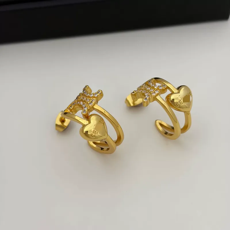 Gold Heart Arc de Triomphe Hoop Earrings Unique Design